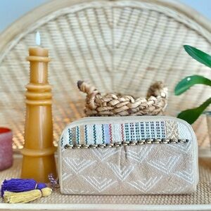 Anthropologie Tan and Multicolor Patterned Wallet